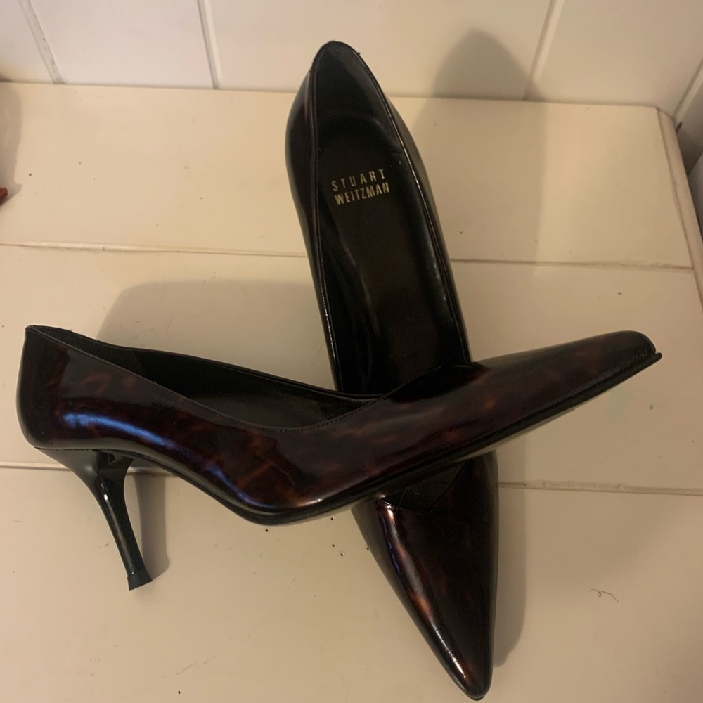 New Stuart Weitzman Tortoise Shell Patent Leather… - image 8